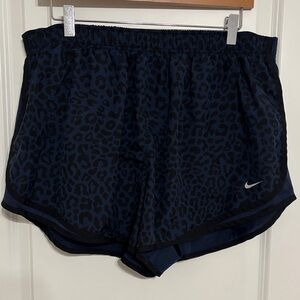 Nike Women's Blue Leopard Athletic Shorts